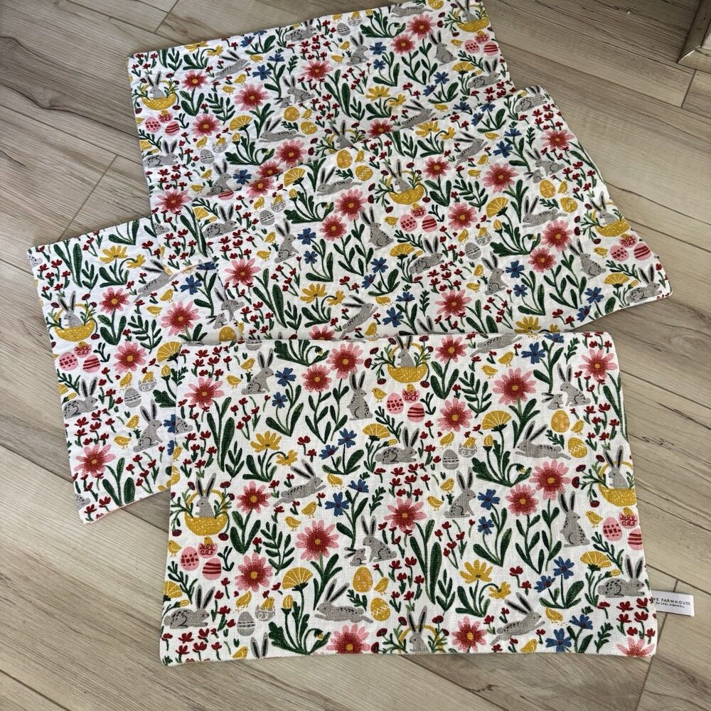 Rachel Ashwell Placemats (4) Set Shabby Reversible Checkered